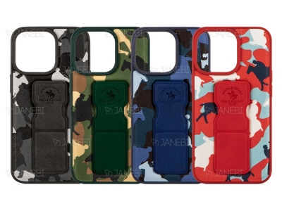 قاب چرمی طرح ارتشی آیفون 13 پرو پولو Polo Apple iPhone 13 Pro Army Leather Case