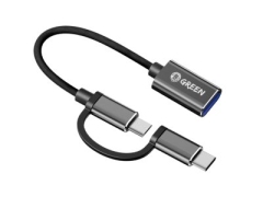 مبدل دو سر تایپ سی و میکرو یو اس بی به یو اس بی گرین Green Super Fast Data Transmission 2 in 1 Type-C &amp; Micro USB to USB 3.0
