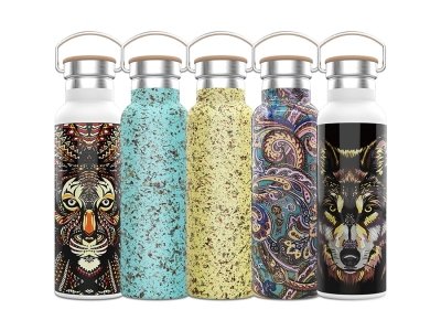 قمقمه 600 میلی لیتر گرین Green Pattetn Bottle Flask 600ml