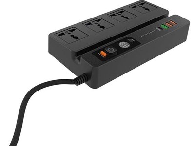 چند راهی و شارژر نمایشگردار پورودو Porodo PD-FWCH007 Multi-Function Socket With Phone Stand and Digital Timer 3M