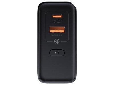 شارژر دیواری و پاوربانک 10000 همراه با کابل تایپ‌سی یک متری بیسوس Baseus Power Station 4 Hybrid GaN Power Bank & Adaptor PPHD010001