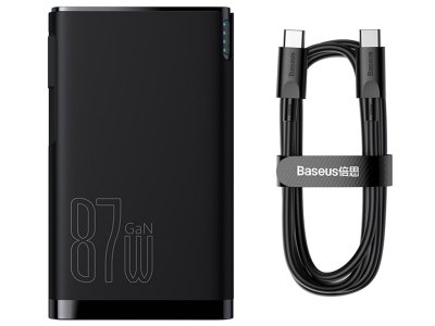 شارژر دیواری و پاوربانک 10000 همراه با کابل تایپ‌سی یک متری بیسوس Baseus Power Station 4 Hybrid GaN Power Bank & Adaptor PPHD010001