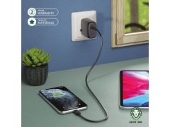 شارژر دیواری فست شارژ با دو پورت تایپ‌سی گرین Green Lion Dual Port USB-C Wall Charger 40W UK GNWC2PD40WBK