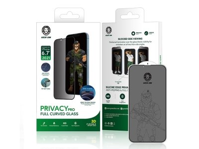 محافظ صفحه نمایش شیشه ای حریم شخصی آیفون 13 و 13 پرو گرین Green iPhone 13/13 Pro Privacy Pro Full Curved Glass