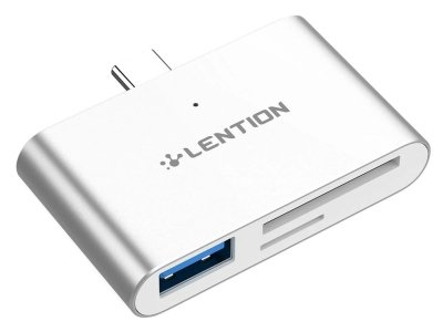 هاب 3 پورت لنتیون LENTION USB-C to SD/Micro SD Card Reader CB-CS15