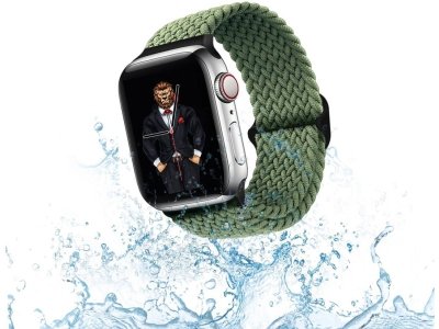 بند پارچه ای اپل واچ 42 و 44 میلی‌ متر گرین Green Apple Watch 42/44mm Braided Solo Loop Adjustable Strap