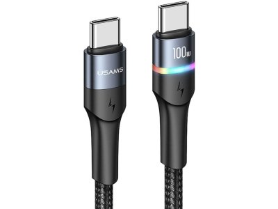 کابل دوسر تایپ سی ۱۰۰ وات 1.2 متری یوسامز USAMS U76 Type-C to Type-C 100W PD Fast Charging & Data Cable US-SJ537