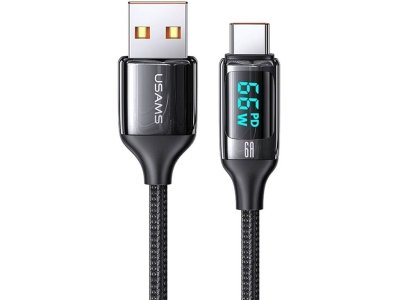 کابل شارژ ۱۰۰ وات تایپ‌ سی 1.2 متری یوسامز  USAMS Typ-C 100W Fast Charging Cable US-SJ544 6A