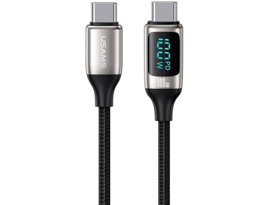 کابل شارژ دوسر تایپ سی ۱۰۰ وات 1.2 متری یوسامز USAMS Typ-C 100W Fast Charging Cable US-SJ546