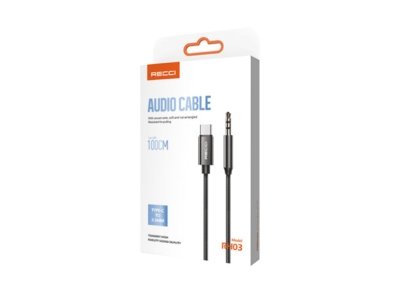 کابل مبدل  صدا 3.5 میلیمتری به لایتنینگ رسی RECCI RH02 LIGHTNING TO 3.5 AUX AUDIO CABLE 1M