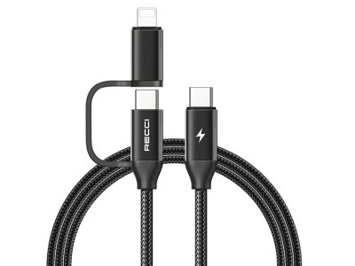 کابل فست شارژر 2 در 1 رسی Recci RTC-P03CC 2in1 PD fast charging data cable