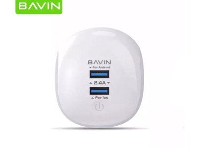 شارژر دیواری و لامپ ال‌ای‌دی به همراه کابل تایپ‌سی 2.4 آمپر باوین BAVIN PC363 2.4A Touch LED Lamp Quick Charger For Type-C