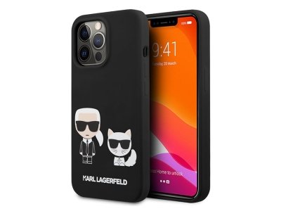 قاب سیلیکونی آیفون 13 پرو طرح گربه و کارل CG Mobile iphone 13 Pro Cat Karl Lagerfeld Silicone Case