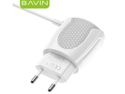 شارژر دیواری یواس‌بی با کابل میکرو‌یو‌اس‌بی باوین BAVIN PC365Y 2.4A Dual USB Adapter Charger