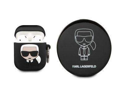 کاور سیلیکونی و پاور بانک آینه ای ایرپاد طرح کارل CG Mobile Silicone Airpods 1/2 Case & Mirror Power Bank