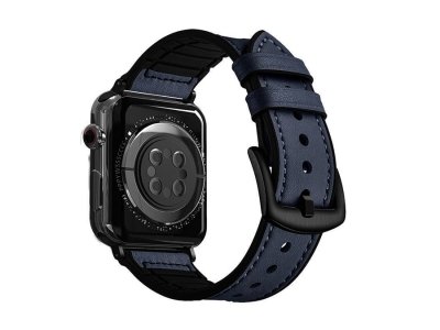 بند چرمی اپل واچ 44 و 45 میلی متر پورودو Porodo iGuard Leather + Silicone Band Apple Watch 44/45mm