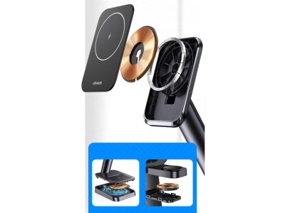 شارژر بیسیم 3 در 1 یوسامز USAMS US-CC150 3-IN-1 Magnetic Wireless Charging Stand for Apple Devices