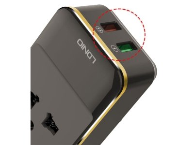 شارژر دیواری و مبدل برق مسافرتی با دو درگاه یواس‌بی الدنیو Ldnio Travel Converter Adapter SC1205