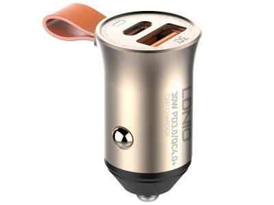 شارژر فندکی فست شارژ تایپ‎ سی ماشین 30 وات الدنیو C509Q