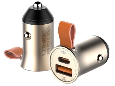 شارژر فندکی فست شارژ تایپ‎ سی ماشین 30 وات الدنیو C509Q