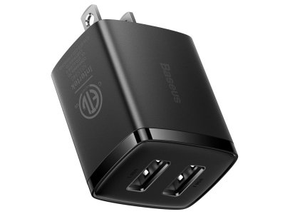 شارژر دیواری دو پورت یواس‌بی بیسوس Baseus Compact Charger 10.5W US CCXJ010101