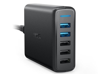 شارژر دیواری و پاورهاب فست شارژ 5 پورت انکر Anker Power Port Speed 5 Quick Charge A2054L11
