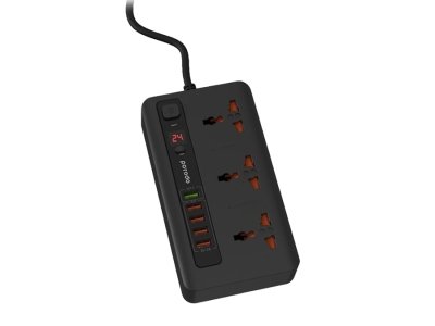 چند راهی و محافظ تایمردار پورودو Porodo Power Socket & USB Hub PD-5P3SQCEU