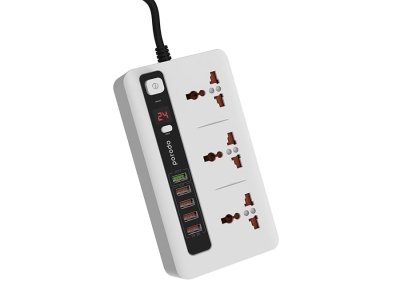 چند راهی و محافظ تایمردار پورودو Porodo Power Socket & USB Hub PD-5P3SQC
