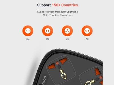چند راهی و محافظ پورودو Porodo 3 Socket & 4 USB PD-SC3302