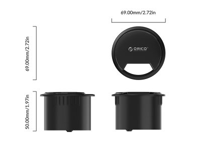 هاب USB  و کارت خوان رومیزی چند کاره اوریکو  ORICO-DESK-2UST Multi-Function Desktop Grommet