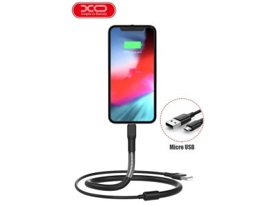 کابل شارژ و انتقال داده یواس‌بی به میکرو 1.2 متری با براکت قابل تغییر شکل ایکس‌او XO Fast Charge Micro Cable NB195
