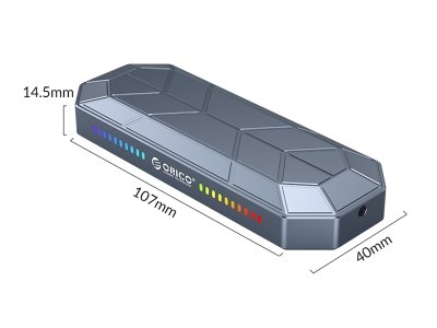 باکس هارد RGB M.2 NVMe SSD اوریکو ORICO-M2VG01-C3 RGB M.2 NVMe SSD Enclosure