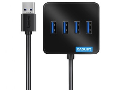 هاب یواس‌بی با 4 پورت و کابل 25 سانتی‌متری لنوو Lenovo Hub USB3.0 to USB3.0 x 4 Adapter A603