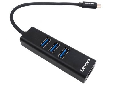 هاب تایپ‌سی 4 پورت لنوو Lenovo 4 in 1 Type C HUB 3USB3.0 1Lan Port C625