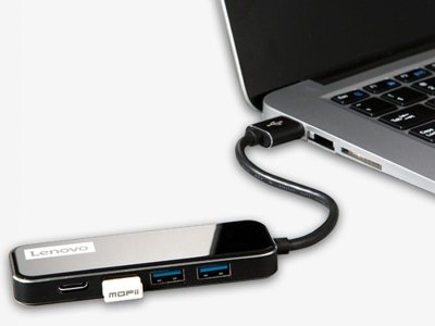 هاب تایپ‌سی با 4 پورت لنوو Lenovo EC04 USB 3.0 HUB Adapter Multi USB Splitter