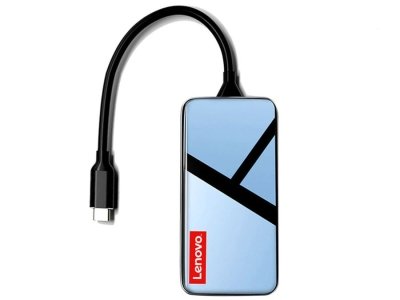 هاب و رم‌ریدر تایپ‌سی با 8 پورت لنوو Lenovo Original USB Type C HUB Multi USB 3.0 ER08