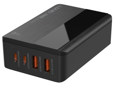شارژر فوق سریع 65 وات تایپ‌سی و یواس‌بی الدنیو LDNIO 65W PD Super Fast Charger A4808Q