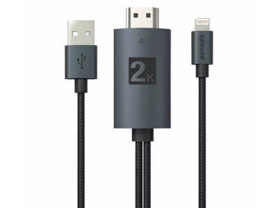 کابل لایتنینگ به hdmi پورودو Porodo PD-ABHDL2 Braided HDMI to Lightning