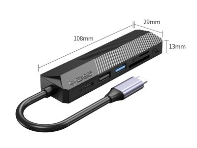 هاب آداپتور تایپ سی 6 در 1  اوریکو ORICO-MDK-6P ORICO Type-C Multifunctional Docking Station
