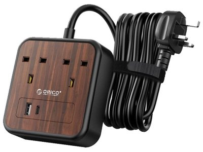 چندراهی فست 2 سوکت، 1 یواس‌بی و 1 تایپ سی 3 متری اوریکو ‌‎ ORICO APD-2A1U1C UK Power Socket 18W USB Type-C Fast Charger 2500W