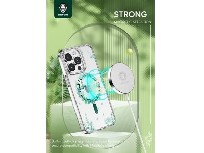 قاب طرحدار مگ سیف آیفون 13 پرو گرین Green iphone 13 Pro Magsafe Nature Case