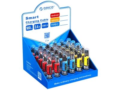 مجموعه کابل داده یک متری 2.4 آمپر اوریکو ORICO Tube packed Data Cable Set with Display SGX-NL-30