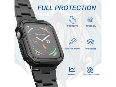 محافظ صفحه نمایش شیشه ای و قاب اپل واچ سری7 سایز 45 میلی متر لیتو LITO S+ Apple Watch Series 7 45mm Armor Glass & Case