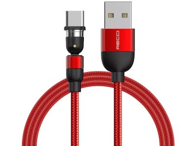 کابل شارژ مغناطیسی رسی RECCI Magnetic Rotating Data Cable Type-C RTC-N28C
