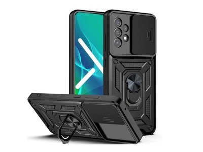 قاب محافظ لنز و حلقه دار سامسونگ Samsung Galaxy A73 Slide Camera & Ring Holder Stand Case