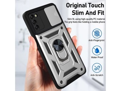 قاب محافظ لنز و حلقه دار سامسونگ Samsung Galaxy A03S Slide Camera & Ring Holder Stand Case