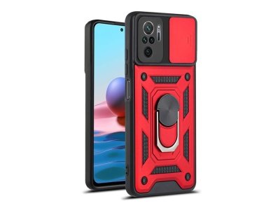 قاب محافظ لنز و حلقه دار شیائومی Xiaomi Redmi Note 10 4G Slide Camera & Ring Holder Stand Case