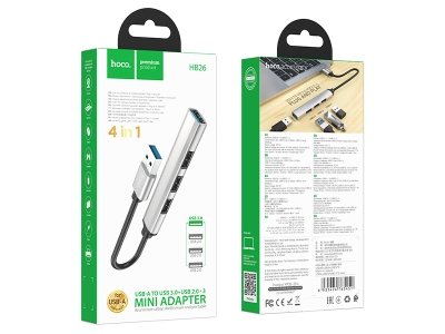 هاب یو اس بی  4 پورت هوکو Hoco USB hub 4-in-1 HB26 USB3.0+USB2.0*3