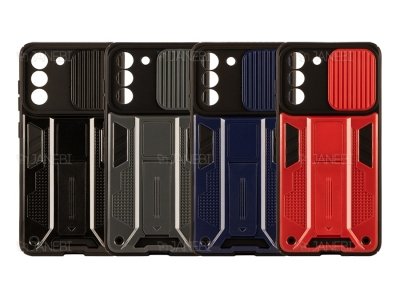 قاب محافظ لنز و استند دار سامسونگ Samsung Galaxy S21 FE Slide Camera & Stand Case