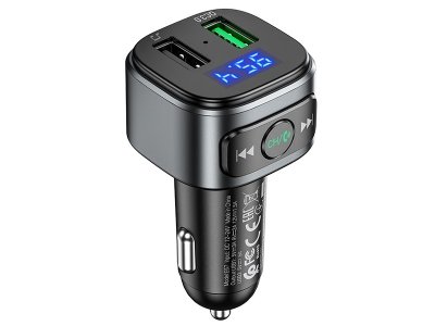 شارژر فندکی فست شارژ و گیرنده بلوتوثی ماشین هوکو E67